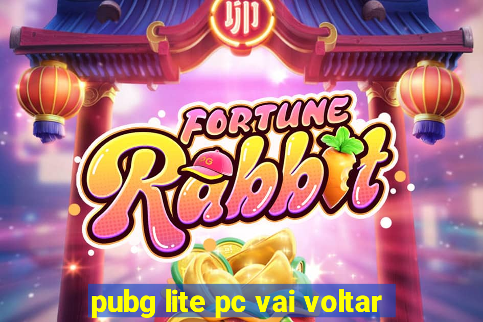 pubg lite pc vai voltar